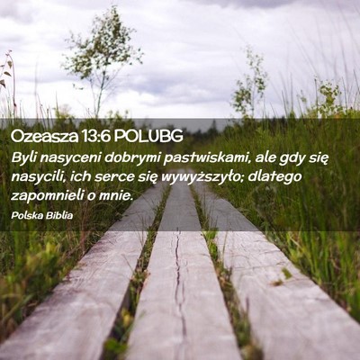 Picture 02 - Ozeasza 13:6 POLUBG - Byli nasyceni dobrymi pastwiskami, ale gdy się - Bible Verse Picture