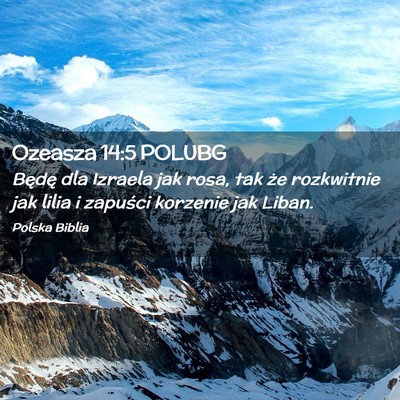 Picture 02 - Ozeasza 14:5 POLUBG - Będę dla Izraela jak rosa, tak że rozkwitnie - Bible Verse Picture
