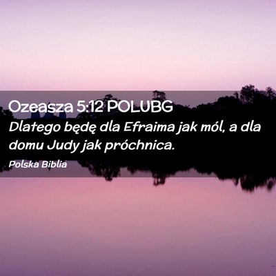 Picture 02 - Ozeasza 5:12 POLUBG - Dlatego będę dla Efraima jak mól, a dla domu - Bible Verse Picture