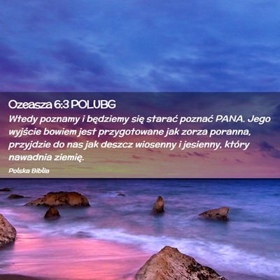 Picture 02 - Ozeasza 6:3 POLUBG - Wtedy poznamy i będziemy się starać poznać - Bible Verse Picture