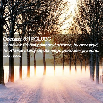 Picture 02 - Ozeasza 8:11 POLUBG - Ponieważ Efraim pomnożył ołtarze, by - Bible Verse Picture