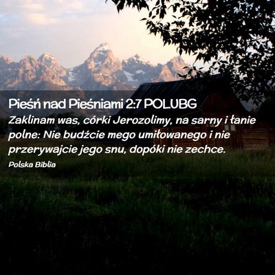 Picture 02 - Pieśń nad Pieśniami 2:7 POLUBG - Zaklinam was, córki Jerozolimy, na sarny i - Bible Verse Picture