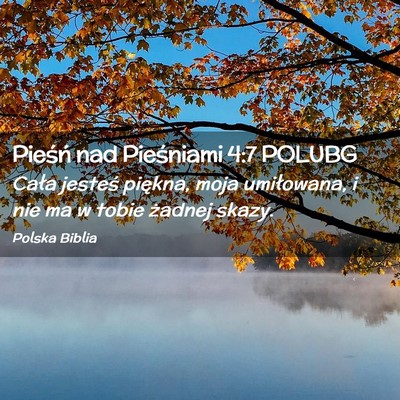 Picture 02 - Pieśń nad Pieśniami 4:7 POLUBG - Cała jesteś piękna, moja umiłowana, i nie ma - Bible Verse Picture