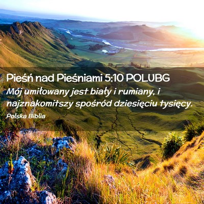 Picture 02 - Pieśń nad Pieśniami 5:10 POLUBG - Mój umiłowany jest biały i rumiany, i - Bible Verse Picture