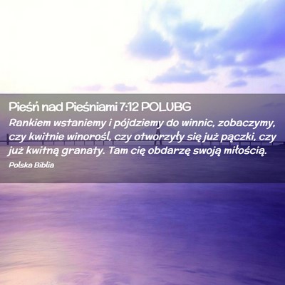 Picture 02 - Pieśń nad Pieśniami 7:12 POLUBG - Rankiem wstaniemy i pójdziemy do winnic, - Bible Verse Picture