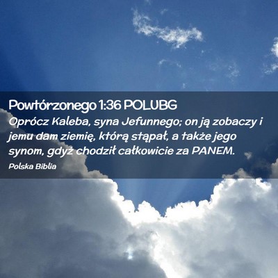Picture 02 - Powtórzonego 1:36 POLUBG - Oprócz Kaleba, syna Jefunnego; on ją zobaczy i - Bible Verse Picture