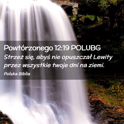 Picture 02 - Powtórzonego 12:19 POLUBG - Strzeż się, abyś nie opuszczał Lewity przez - Bible Verse Picture