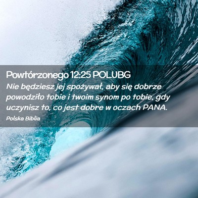 Picture 02 - Powtórzonego 12:25 POLUBG - Nie będziesz jej spożywał, aby się dobrze - Bible Verse Picture