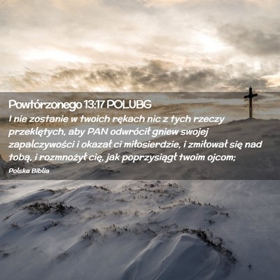 Picture 02 - Powtórzonego 13:17 POLUBG - I nie zostanie w twoich rękach nic z tych rzeczy - Bible Verse Picture