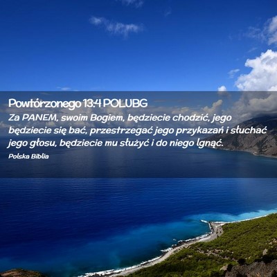 Picture 02 - Powtórzonego 13:4 POLUBG - Za PANEM, swoim Bogiem, będziecie chodzić, jego - Bible Verse Picture