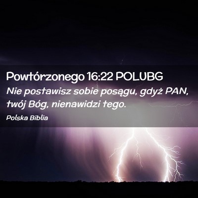 Picture 02 - Powtórzonego 16:22 POLUBG - Nie postawisz sobie posągu, gdyż PAN, twój - Bible Verse Picture