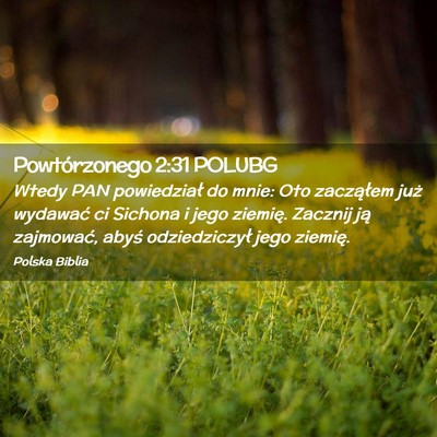 Picture 02 - Powtórzonego 2:31 POLUBG - Wtedy PAN powiedział do mnie: Oto zacząłem - Bible Verse Picture