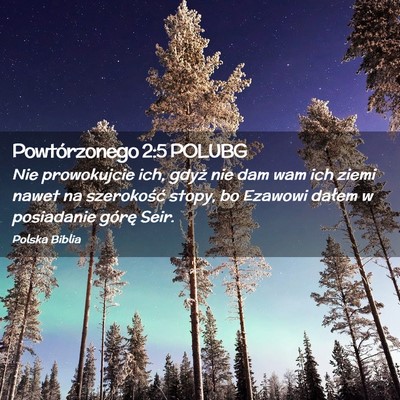 Picture 02 - Powtórzonego 2:5 POLUBG - Nie prowokujcie ich, gdyż nie dam wam ich ziemi - Bible Verse Picture