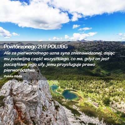 Picture 02 - Powtórzonego 21:17 POLUBG - Ale za pierworodnego uzna syna znienawidzonej, - Bible Verse Picture
