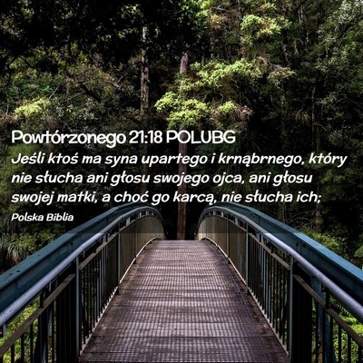 Picture 02 - Powtórzonego 21:18 POLUBG - Jeśli ktoś ma syna upartego i krnąbrnego, - Bible Verse Picture