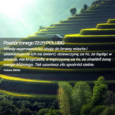 Picture 02 - Powtórzonego 22:24 POLUBG - Wtedy wyprowadzisz oboje do bramy miasta i - Bible Verse Picture