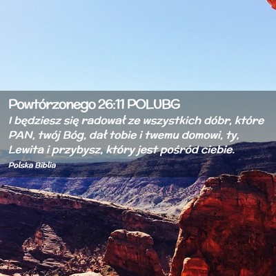 Picture 02 - Powtórzonego 26:11 POLUBG - I będziesz się radował ze wszystkich dóbr, - Bible Verse Picture