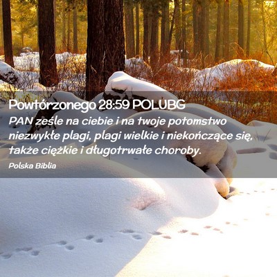 Picture 02 - Powtórzonego 28:59 POLUBG - PAN ześle na ciebie i na twoje potomstwo - Bible Verse Picture
