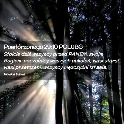 Picture 02 - Powtórzonego 29:10 POLUBG - Stoicie dziś wszyscy przed PANEM, swoim Bogiem: - Bible Verse Picture