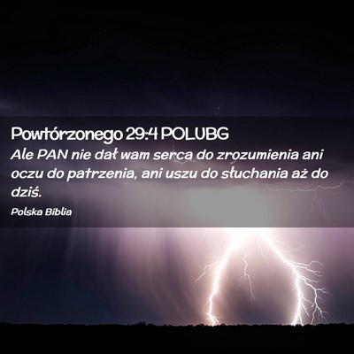 Picture 02 - Powtórzonego 29:4 POLUBG - Ale PAN nie dał wam serca do zrozumienia ani - Bible Verse Picture