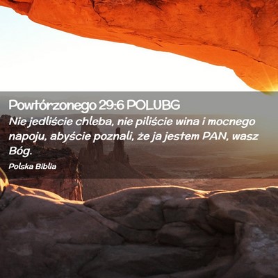 Picture 02 - Powtórzonego 29:6 POLUBG - Nie jedliście chleba, nie piliście wina i - Bible Verse Picture