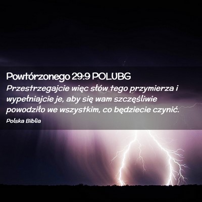 Picture 02 - Powtórzonego 29:9 POLUBG - Przestrzegajcie więc słów tego przymierza i - Bible Verse Picture