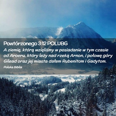 Picture 02 - Powtórzonego 3:12 POLUBG - A ziemię, którą wzięliśmy w posiadanie w tym - Bible Verse Picture