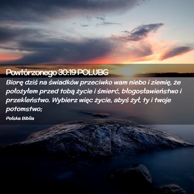 Picture 02 - Powtórzonego 30:19 POLUBG - Biorę dziś na świadków przeciwko wam niebo i - Bible Verse Picture