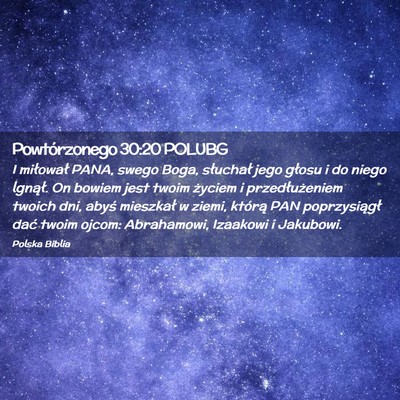 Picture 02 - Powtórzonego 30:20 POLUBG - I miłował PANA, swego Boga, słuchał jego - Bible Verse Picture