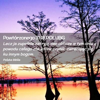 Picture 02 - Powtórzonego 31:18 POLUBG - Lecz ja zupełnie zakryję swe oblicze w tym dniu - Bible Verse Picture