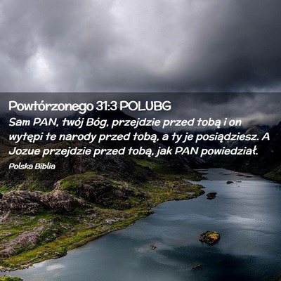 Picture 02 - Powtórzonego 31:3 POLUBG - Sam PAN, twój Bóg, przejdzie przed tobą i on - Bible Verse Picture