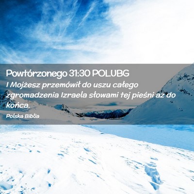 Picture 02 - Powtórzonego 31:30 POLUBG - I Mojżesz przemówił do uszu całego - Bible Verse Picture