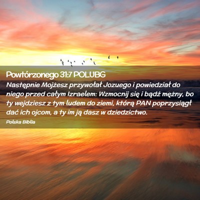 Picture 02 - Powtórzonego 31:7 POLUBG - Następnie Mojżesz przywołał Jozuego i - Bible Verse Picture