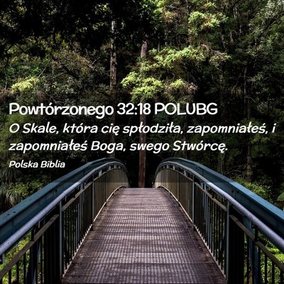 Picture 02 - Powtórzonego 32:18 POLUBG - O Skale, która cię spłodziła, zapomniałeś, - Bible Verse Picture