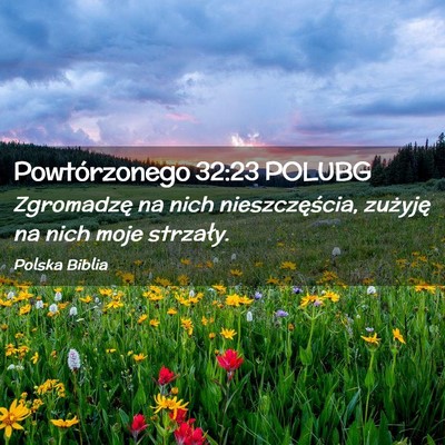 Picture 02 - Powtórzonego 32:23 POLUBG - Zgromadzę na nich nieszczęścia, zużyję na - Bible Verse Picture