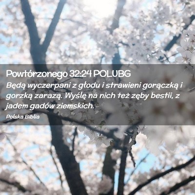 Picture 02 - Powtórzonego 32:24 POLUBG - Będą wyczerpani z głodu i strawieni gorączką - Bible Verse Picture