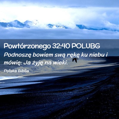 Picture 02 - Powtórzonego 32:40 POLUBG - Podnoszę bowiem swą rękę ku niebu i mówię: - Bible Verse Picture