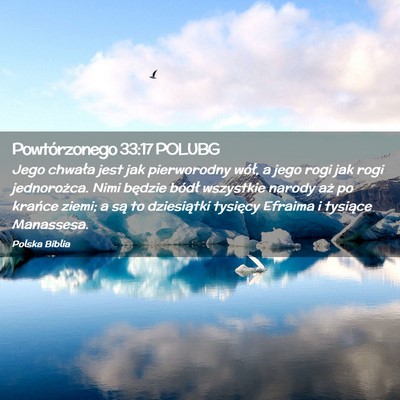 Picture 02 - Powtórzonego 33:17 POLUBG - Jego chwała jest jak pierworodny wół, a jego - Bible Verse Picture