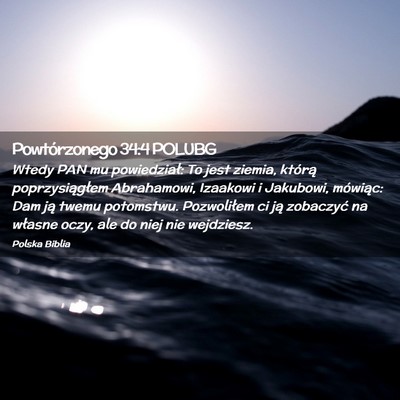 Picture 02 - Powtórzonego 34:4 POLUBG - Wtedy PAN mu powiedział: To jest ziemia, którą - Bible Verse Picture