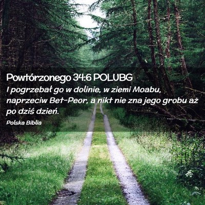 Picture 02 - Powtórzonego 34:6 POLUBG - I pogrzebał go w dolinie, w ziemi Moabu, - Bible Verse Picture