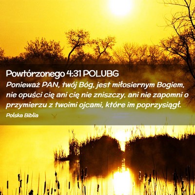Picture 02 - Powtórzonego 4:31 POLUBG - Ponieważ PAN, twój Bóg, jest miłosiernym - Bible Verse Picture