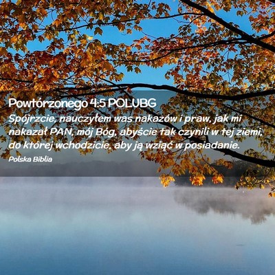 Picture 02 - Powtórzonego 4:5 POLUBG - Spójrzcie, nauczyłem was nakazów i praw, jak - Bible Verse Picture
