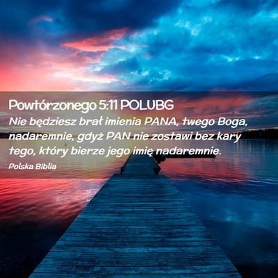 Picture 02 - Powtórzonego 5:11 POLUBG - Nie będziesz brał imienia PANA, twego Boga, - Bible Verse Picture