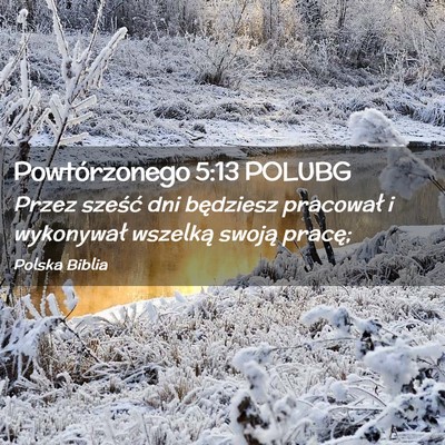 Picture 02 - Powtórzonego 5:13 POLUBG - Przez sześć dni będziesz pracował i - Bible Verse Picture