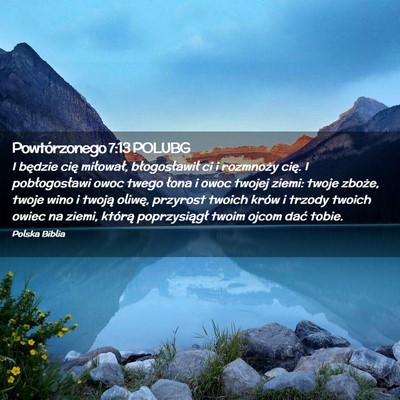 Picture 02 - Powtórzonego 7:13 POLUBG - I będzie cię miłował, błogosławił ci i - Bible Verse Picture