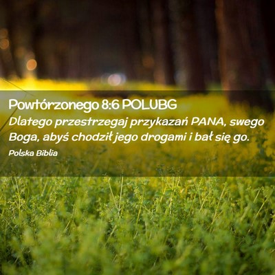 Picture 02 - Powtórzonego 8:6 POLUBG - Dlatego przestrzegaj przykazań PANA, swego Boga, - Bible Verse Picture