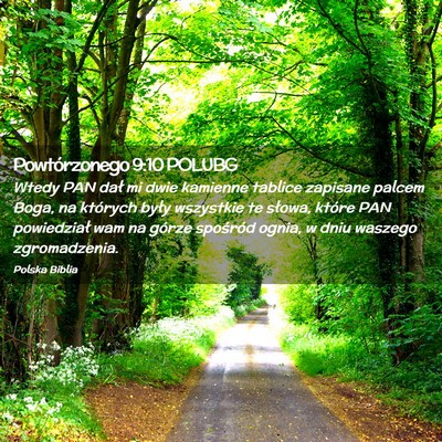Picture 02 - Powtórzonego 9:10 POLUBG - Wtedy PAN dał mi dwie kamienne tablice zapisane - Bible Verse Picture