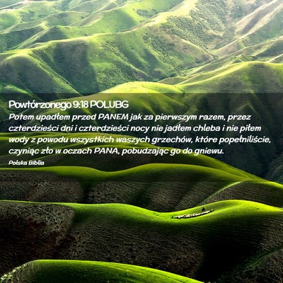 Picture 02 - Powtórzonego 9:18 POLUBG - Potem upadłem przed PANEM jak za pierwszym - Bible Verse Picture
