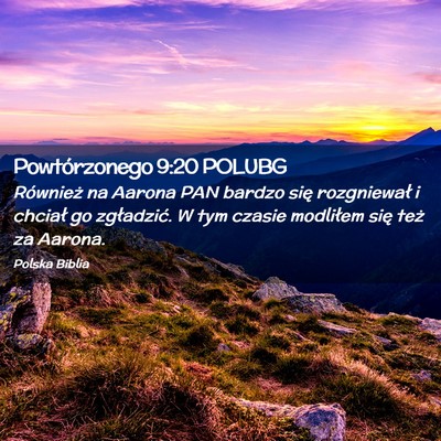Picture 02 - Powtórzonego 9:20 POLUBG - Również na Aarona PAN bardzo się rozgniewał i - Bible Verse Picture