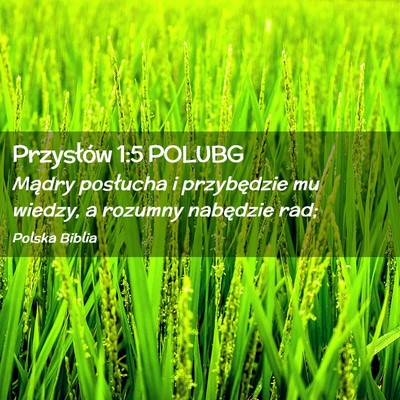 Picture 02 - Przysłów 1:5 POLUBG - Mądry posłucha i przybędzie mu wiedzy, a - Bible Verse Picture
